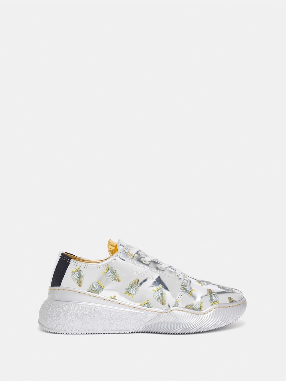 Stella McCartney + Sorayama Loop Strawberry-Print Metallic Low-Top Trainers